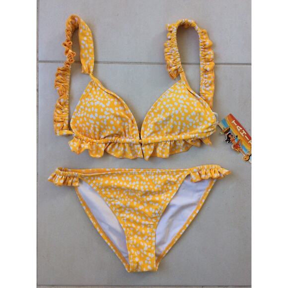 Tahiti Swim Bikini Swimwear Multicolor Print Ruffled Swimsuit - Picture 1 of 10